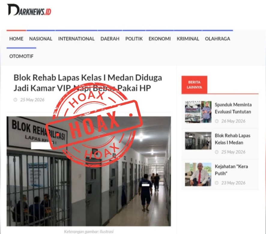 TUDUHAN BLOK VIP & HP BEBAS DI LAPAS MEDAN TERNYATA HOAKS, PETUGAS TEMUKAN GAMBAR REKAYASA AI SAAT SIDAK