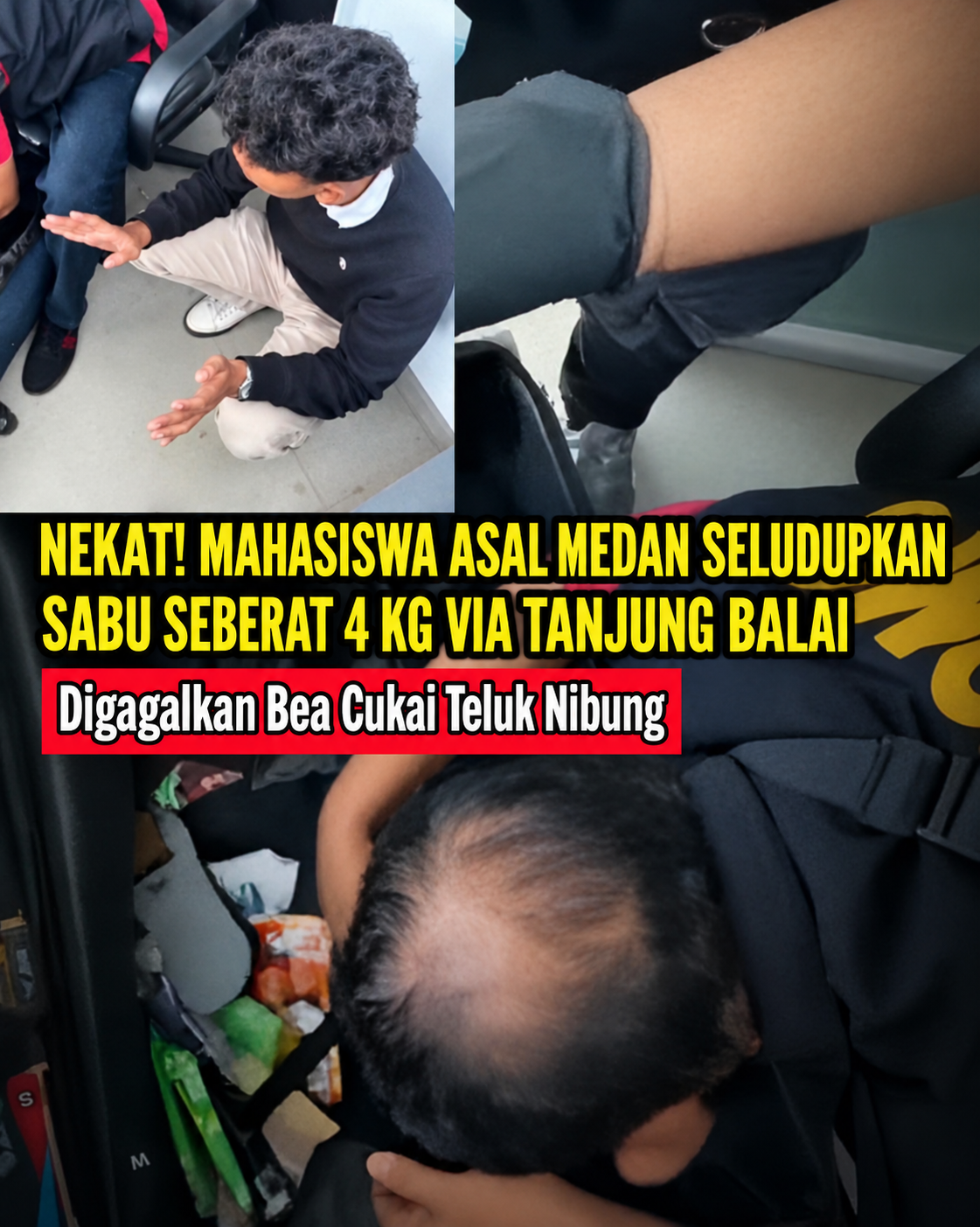 Modus ‘Koper Berdinding Double’, Bea Cukai Teluk Nibung Gagalkan Masuknya 4 Kg Sabu asal Malaysia